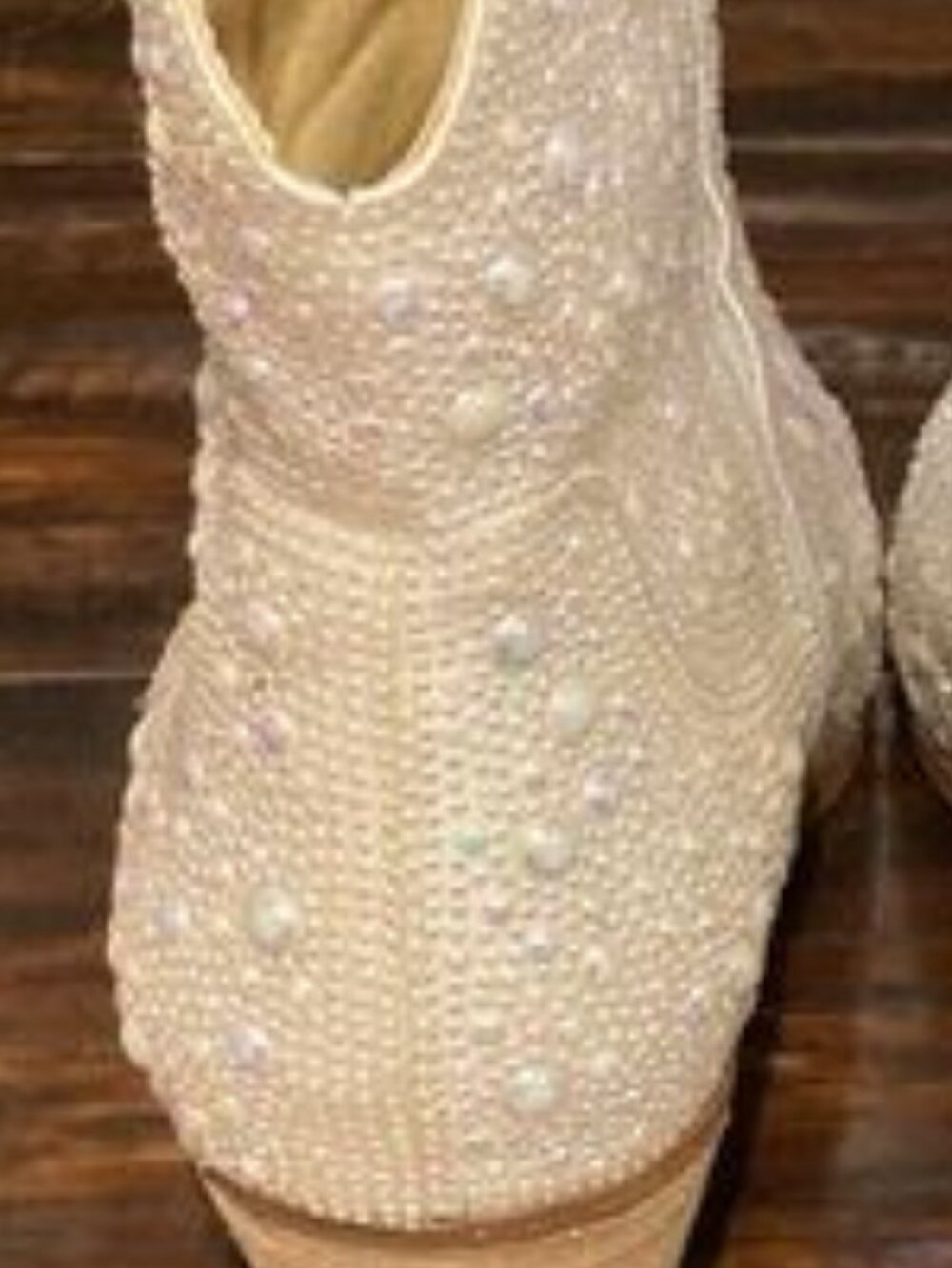 SOLD-Betsey Johnson Emory Pearlized Western Cowboy Ankle Bootie 7.5 - Picture 7 of 10